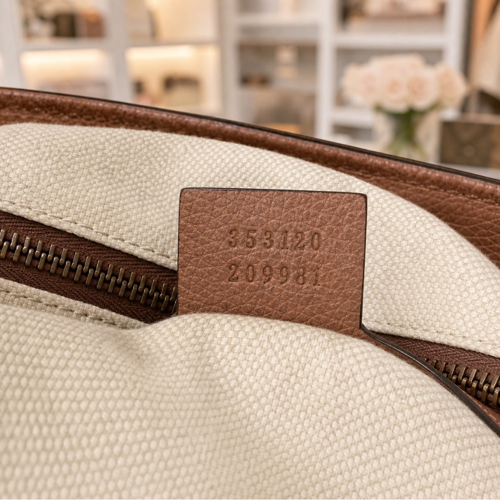 Gucci Beige GG Supreme Canvas Crossbody with Brown Leather Trim - Picture 5 of 5